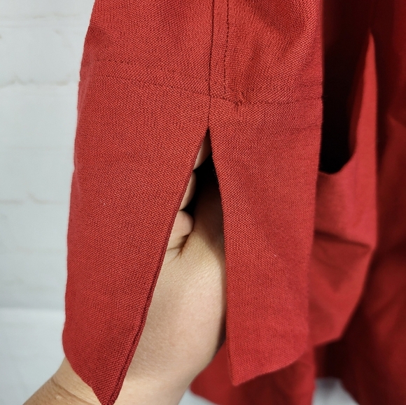 Eileen Fisher Washable Stretch Crepe Serrano Kimono Jacket Red Large - Picture 7 of 9